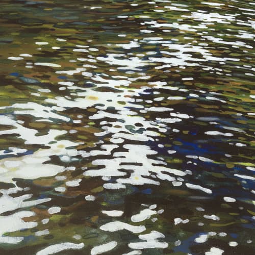 River Reflections, Original Painting | Oil And Acrylic Painting in Paintings by Margaret Juul. Item made of synthetic