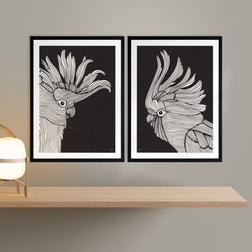 Major Mitchell - Mike & Max - Black - Framed Art | Prints by Patricia Braune. Item made of paper