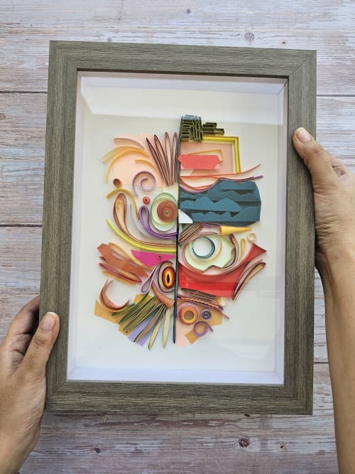 Old textures, mix media abstract | Mixed Media by Glimpsecraft. Item compatible with contemporary and art deco style
