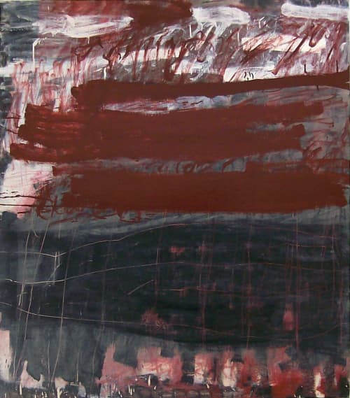Weathered Red 2010 | Oil And Acrylic Painting in Paintings by Terri Brooks. Item composed of canvas compatible with modern style