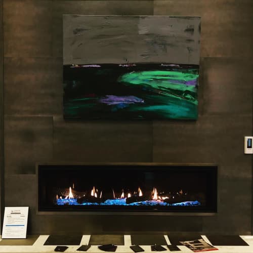 Abstract Painting | Paintings by Jamie Jorndt | Lakeside Fireplace in Lake Geneva