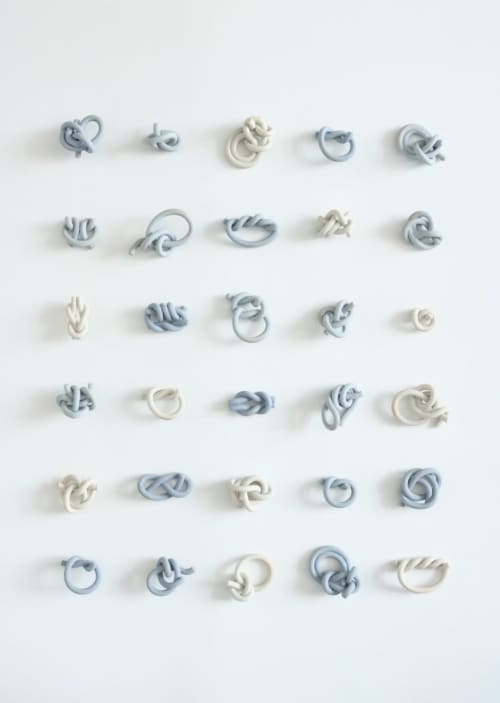 Knot Series VIII: Where The Sky Meets The Sea | Sculptures by Purely Porcelain. Item made of ceramic works with contemporary & coastal style