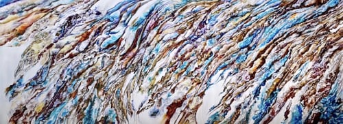 Quartz 'Waterfall' | Oil And Acrylic Painting in Paintings by Sangeeta Sagar. Item made of canvas