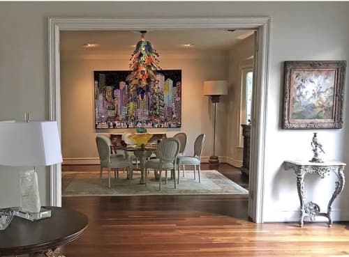 Cityscape (Dallas) | Mixed Media by Daryl Thetford. Item made of synthetic