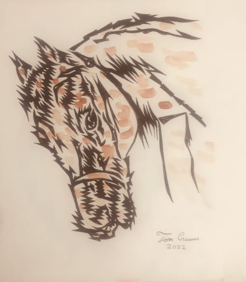 horse | Watercolor Painting in Paintings by Tom Cramer. Item made of paper