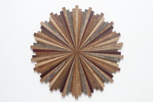 Starburst Reclaimed Wood Wall Art-Ruby: 32"Dia | Wall Sculpture in Wall Hangings by Craig Forget. Item works with mid century modern & contemporary style