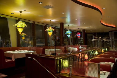 Jungle Chandeliers | Chandeliers by Rick Strini. STRINI ART GLASS | Franciscan Crab Restaurant in San Francisco. Item composed of glass