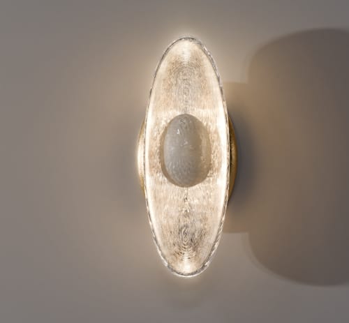 Pebble Sconce by Gaea Craft | Sconces by Gaea Craft. Item made of bronze & glass compatible with modern style