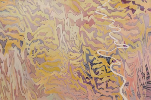 Ochre River | Oil And Acrylic Painting in Paintings by Anne Blenker. Item made of canvas & synthetic