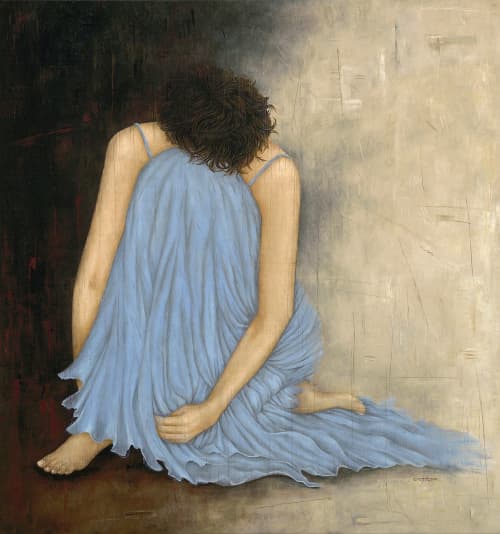 Erica Hopper "Violette" | Oil And Acrylic Painting in Paintings by YJ Contemporary Fine Art | YJ Contemporary Fine Art in East Greenwich. Item made of canvas