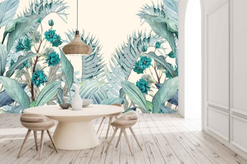Blue Tropic | Wallpaper in Wall Treatments by Cara Saven Wall Design. Item composed of fabric and paper