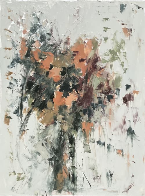 “Dancing Leaves” | Oil And Acrylic Painting in Paintings by Ronda Waiksnis. Item composed of canvas