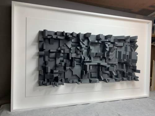 Carbone from Metropolis Series 60" X 38" (Including frame) | Sculptures by Fernando Davila