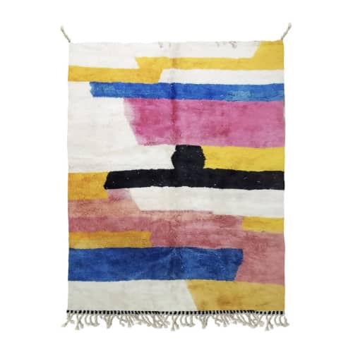 Moroccan Berber Rug - Handcrafted Moroccan Handmade Rug | Area Rug in Rugs by Marrakesh Decor. Item composed of wool compatible with boho and mid century modern style