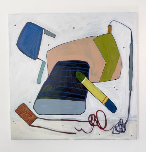 Squiggly Line | Paintings by Rebekah Andrade. Item composed of canvas in contemporary or modern style