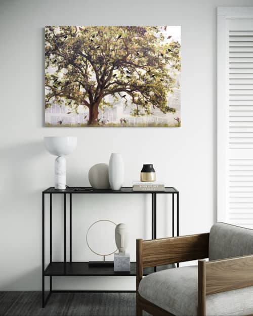 The Mustard Tree | Mixed Media by Judith Monroe. Item composed of canvas in boho or contemporary style