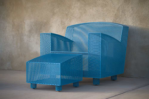 Ottoman | Benches & Ottomans by Damian Velasquez. Item composed of steel compatible with minimalism and mid century modern style