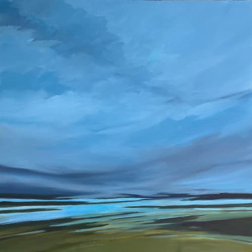 Coastal Fog | Oil And Acrylic Painting in Paintings by Filomena Booth Fine Art. Item composed of canvas in contemporary or coastal style