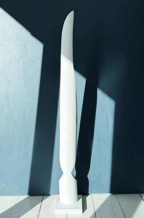 Leaf 1, wood sculpture (available by commission) | Sculptures by Neshka Krusche. Item composed of wood in minimalism or mid century modern style