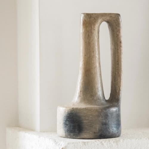 Vase JAMILA in natural color | Vases & Vessels by Jana Mistrik. Item composed of ceramic compatible with minimalism and mediterranean style