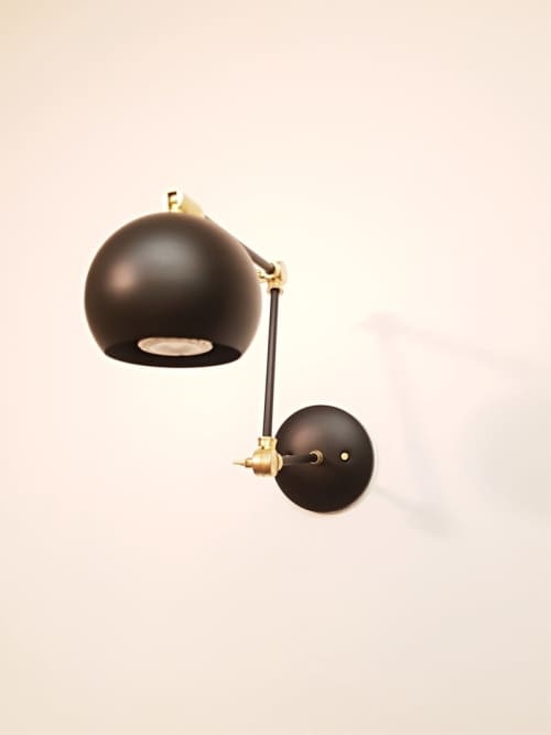 Kitchen Shelves Adjustable Wall Light - Industrial Sconce | Sconces by Retro Steam Works. Item made of brass works with mid century modern & industrial style