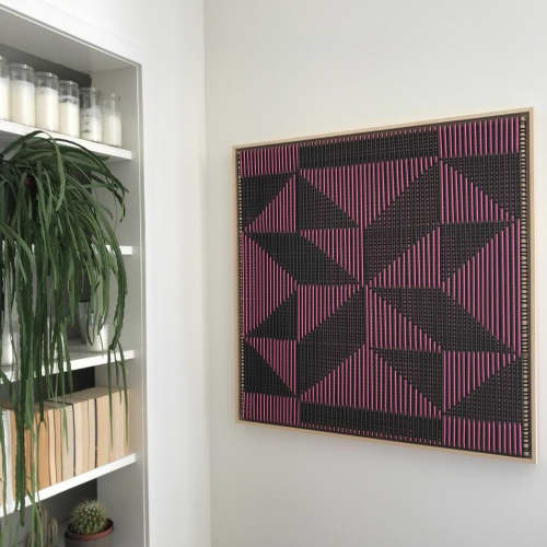 Agamographs - Purple | Embroidery in Wall Hangings by Fault Lines by Matthias de Vogel | MANO MERCANTILE in Marfa. Item made of fabric
