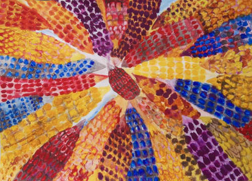 Sin maíz no hay país | Oil And Acrylic Painting in Paintings by Elena Parau. Item made of paper compatible with contemporary and country & farmhouse style