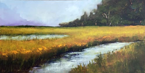 Quiet Morning - Coastal Lowlands Landscape Painting | Oil And Acrylic Painting in Paintings by Filomena Booth Fine Art. Item made of canvas works with contemporary & coastal style