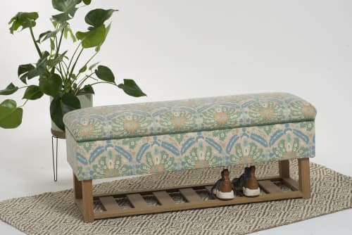 Seagram Floral | Bench in Benches & Ottomans by Sadie Dorchester. Item composed of wood and cotton