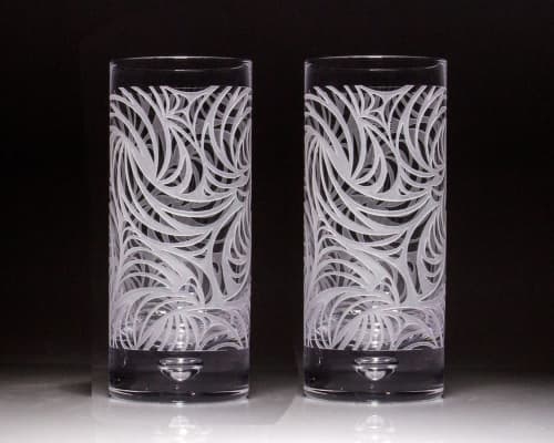 Flow High Ball Glasses | Drinkware by Carrie Gustafson. Item composed of glass