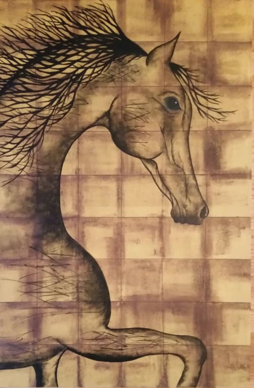 Beauty in motion | Mixed Media by Liz Johnston. Item composed of synthetic