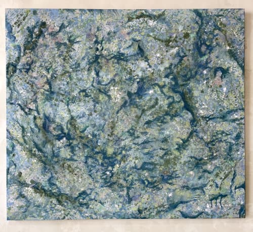 Northern Lights | Oil And Acrylic Painting in Paintings by Elmira Lilic. Item composed of canvas and synthetic