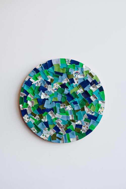 Green Peace | Mixed Media by Corrie in Color. Item made of leather works with contemporary style