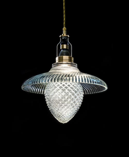One-of-a-kind, Art-Deco Style | Pendants by Vitro Lighting Designs. Item composed of bronze & glass compatible with boho and mid century modern style