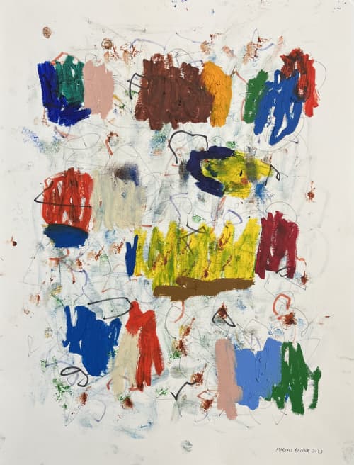 Muizenberg Series | Oil And Acrylic Painting in Paintings by Marcus Bacher Studio. Item composed of paper in minimalism or contemporary style