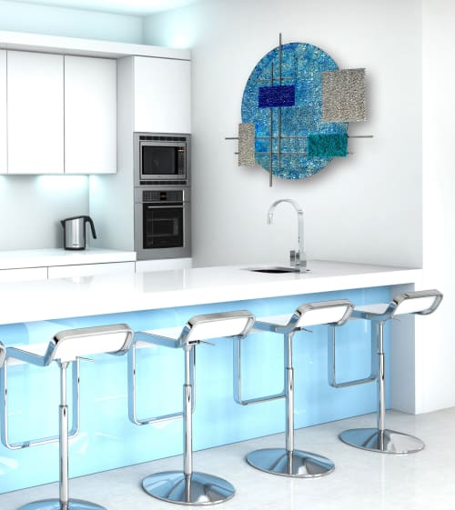 "Ice" Glass and Metal Wall Art Sculpture | Wall Sculpture in Wall Hangings by Karo Studios. Item composed of metal and glass