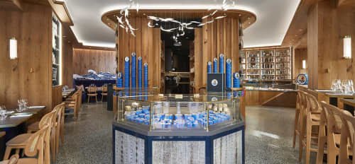 Sturgeons Swirl at Boutique Petrossian | Chandeliers by Beau&Bien | Boutique Petrossian Victor Hugo in Paris