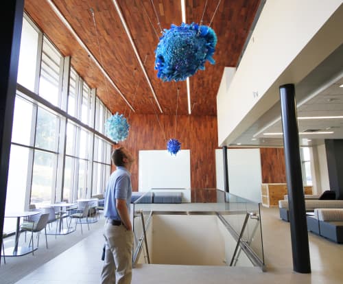 Crystal Meteorite Shower, Champions Hall, University of Arkansas | Public Sculptures by Carson Fox Studio
