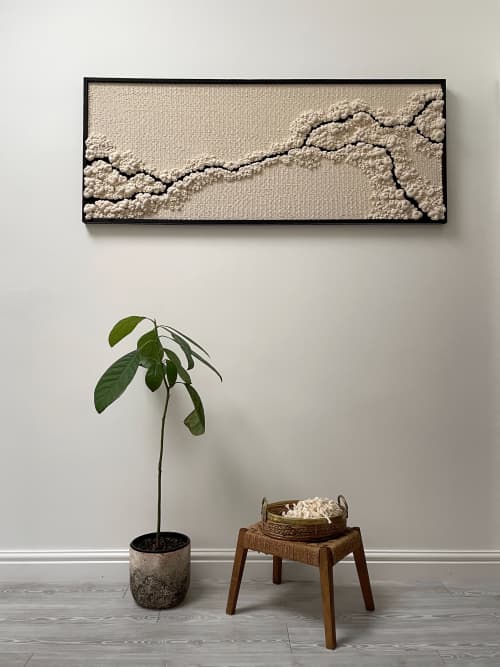 Woven wall art frame (Gorge 004) | Tapestry in Wall Hangings by Elle Collins. Item composed of oak wood & cotton compatible with minimalism and mid century modern style