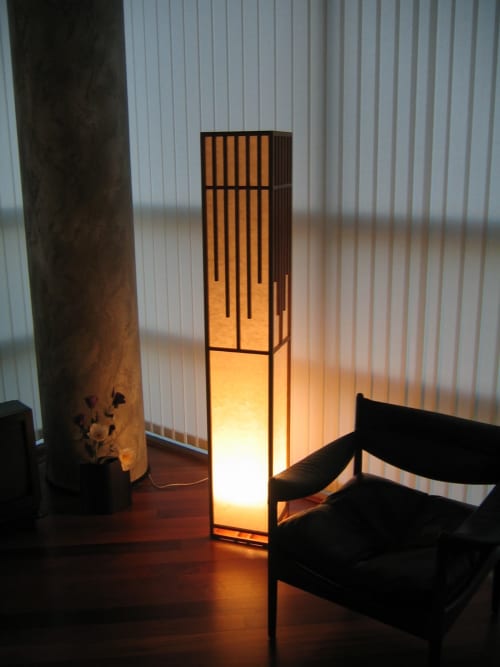 RAIN (AME) lamp | Floor Lamp in Lamps by In Element Designs. Item composed of walnut