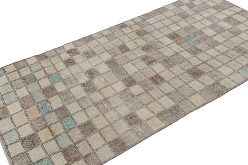 Vintage Zeki Müren Rug with Pastel Geometric Pattern | Area Rug in Rugs by Rug and Kilim