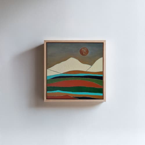 Textured Abstract Landscape | Oil And Acrylic Painting in Paintings by Berezart. Item made of canvas works with boho & minimalism style