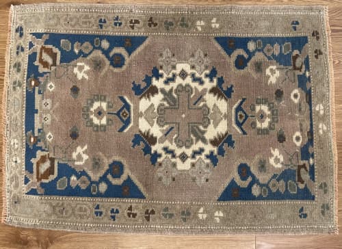Hand-woven Turkish Rug Doormat| 2.2 x 3.1 | Small Rug in Rugs by Wool and Rug. Item made of wool compatible with boho and contemporary style