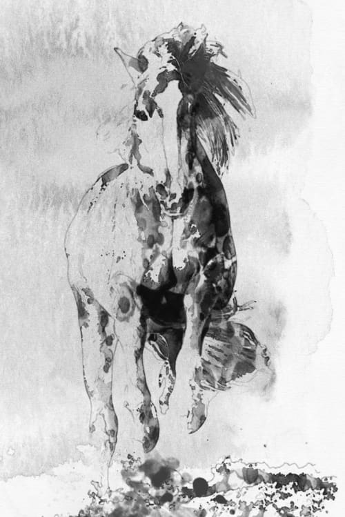 Wild Running Horse 3 | Oil And Acrylic Painting in Paintings by Irena Orlov. Item composed of canvas & synthetic