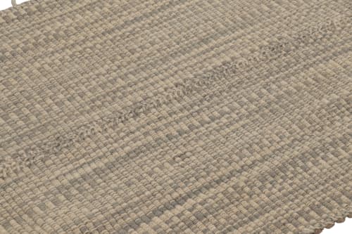 Rug & Kilim's Accent Kilim, Beige and Gray Textural Stripes | Area Rug in Rugs by Rug and Kilim