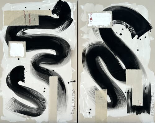 Intentionally Slow II | Oil And Acrylic Painting in Paintings by Lizzie DiSilvestro. Item made of canvas works with japandi & eclectic & maximalism style