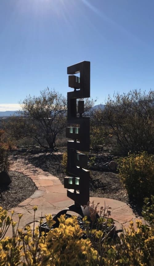 Sentinel | Public Sculptures by Brian Schader. Item composed of steel & stone