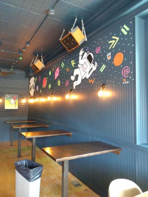 Kite String Mural by Zach Bartz at Kite String Cantina, Chicago