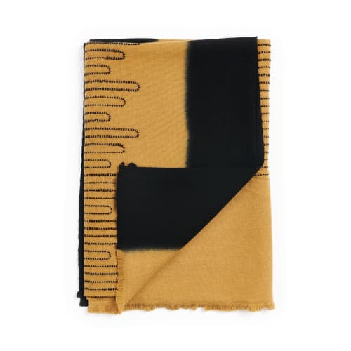 Handwoven Topaz Brown Myrtle Drift Merino Throw | Linens & Bedding by Studio Variously. Item made of wool works with modern style