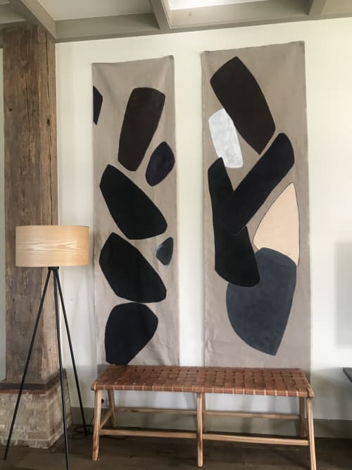 linen panels | Oil And Acrylic Painting in Paintings by sandi gehring. Item composed of linen and synthetic